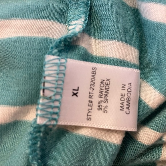 Zenana Outfitters Teal and White Striped Tank Top - Picture 7 of 8